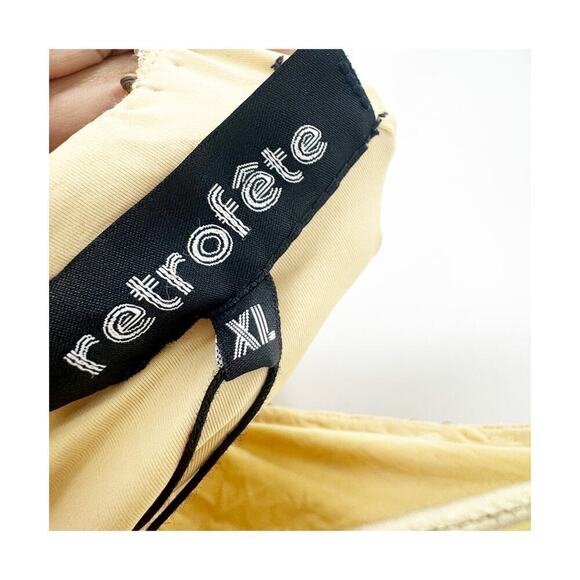 Retrofete Billie Sequin Midi V Neck Body Cone Dress Gold Cream Size XL NWT - Picture 9 of 11